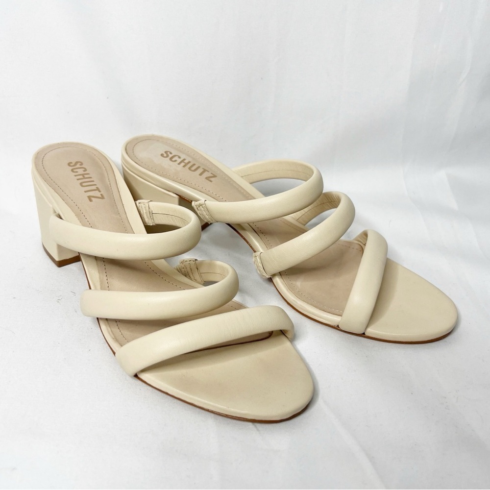 SCHUTZ Olly Mid Block Napa Leather Sandal